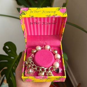 Betsey Johnson Pearl Charm Bracelet